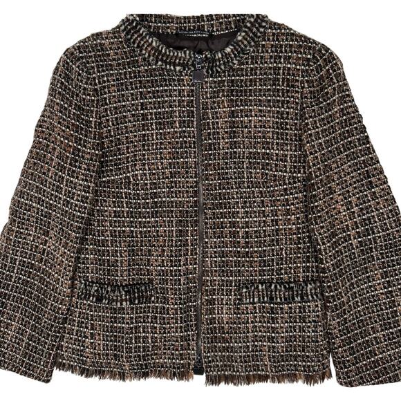 'S MaxMara Wool Blazer Women’s 2 Brown Tweed Jacket Designer Savings - Picture 5 of 10
